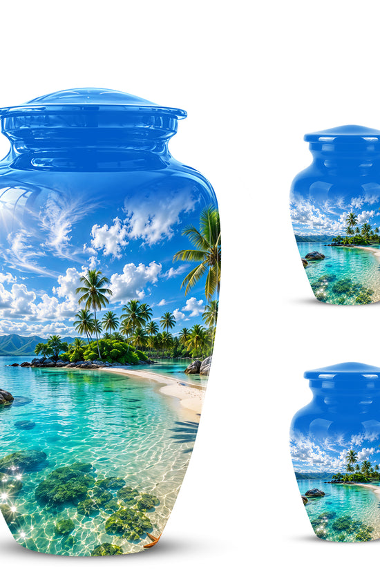 Beach Themed Burial Urn - Personalized Cremation Urns For Human Ashes