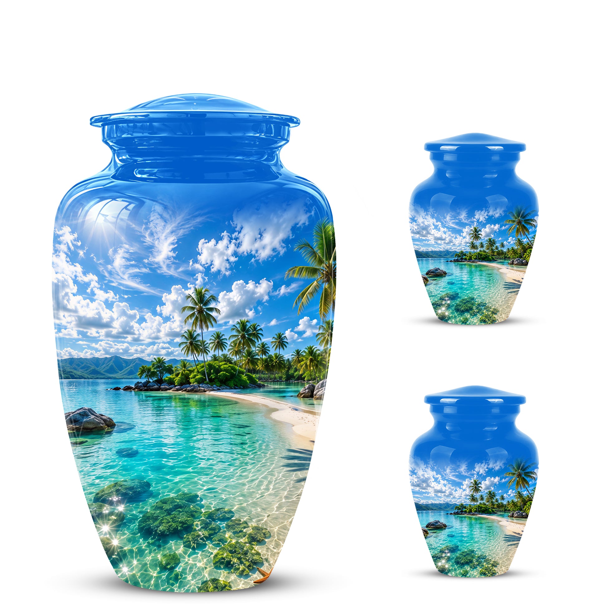 Beach Themed Burial Urn - Personalized Cremation Urns For Human Ashes