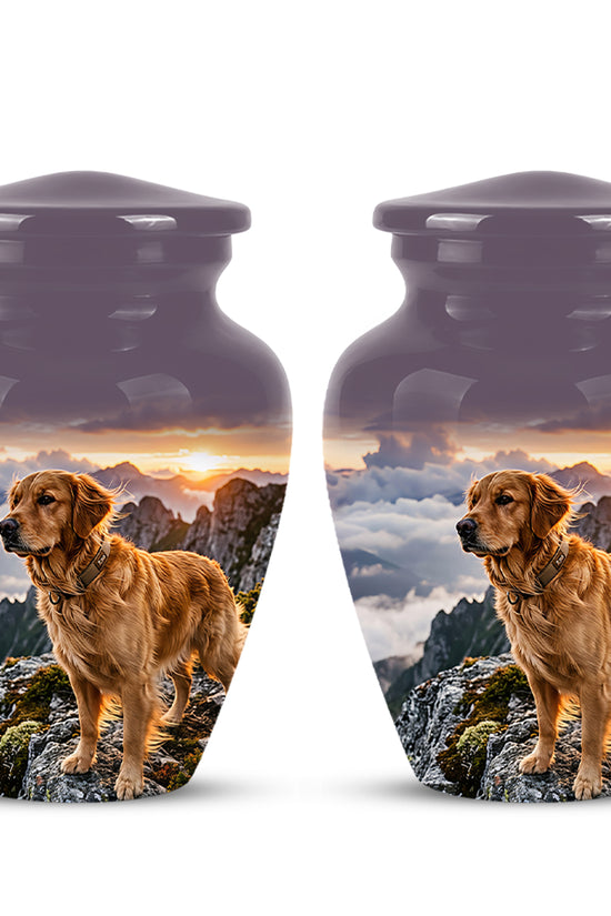 Golden Retriever Themed Urn - Handcrafted Custom Urn For Pet Dog Ashes