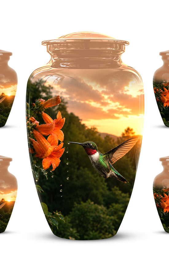 Hummingbird Memorial Urn - Custom Sunset Scenic Urns For Human Ashes