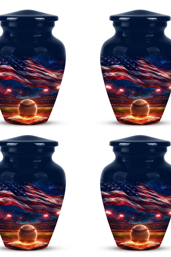 Baseball With American Flag - Custom Baseball Urns For Patriotic Human