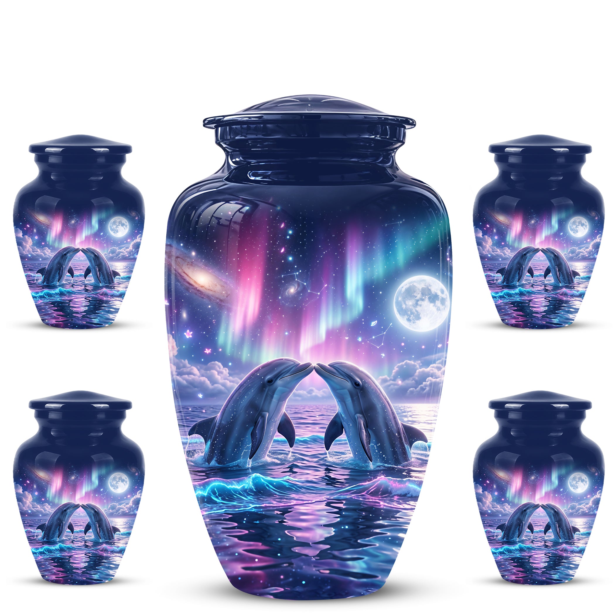 Twin Dolphin Memorial Urn - Beautiful Cremation Urns For Women Ashes