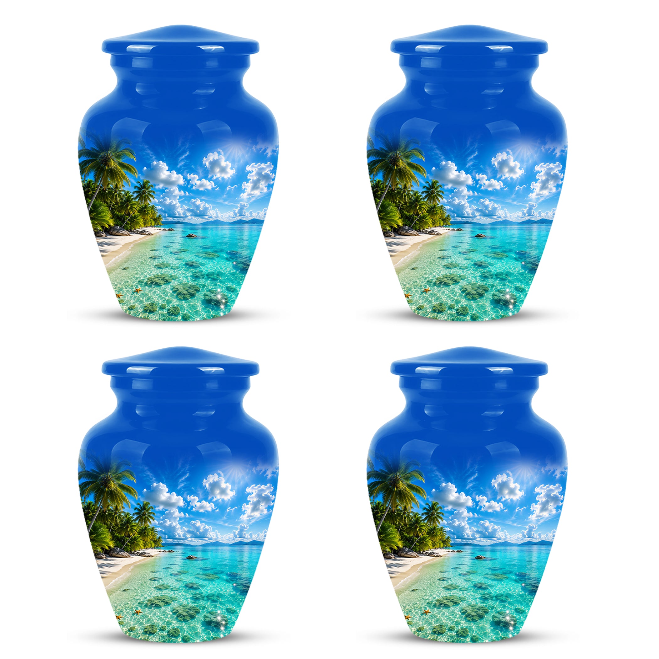 Beach Themed Memorial Urn - Beautifully Handcrafted Urns For Human Ash