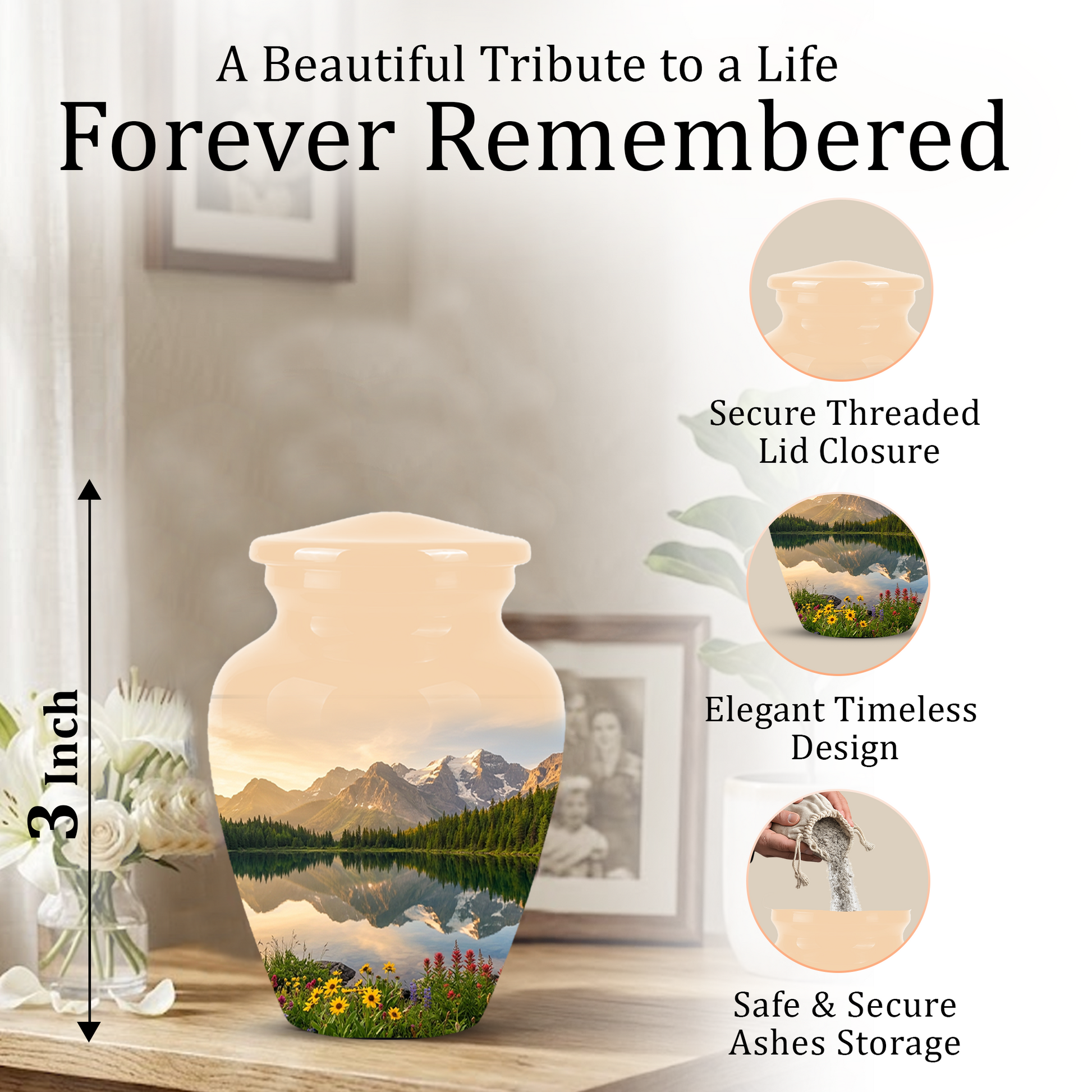 Mountain Cremation Urns For Ashes - Beautiful Funeral Urns For Nature Lovers