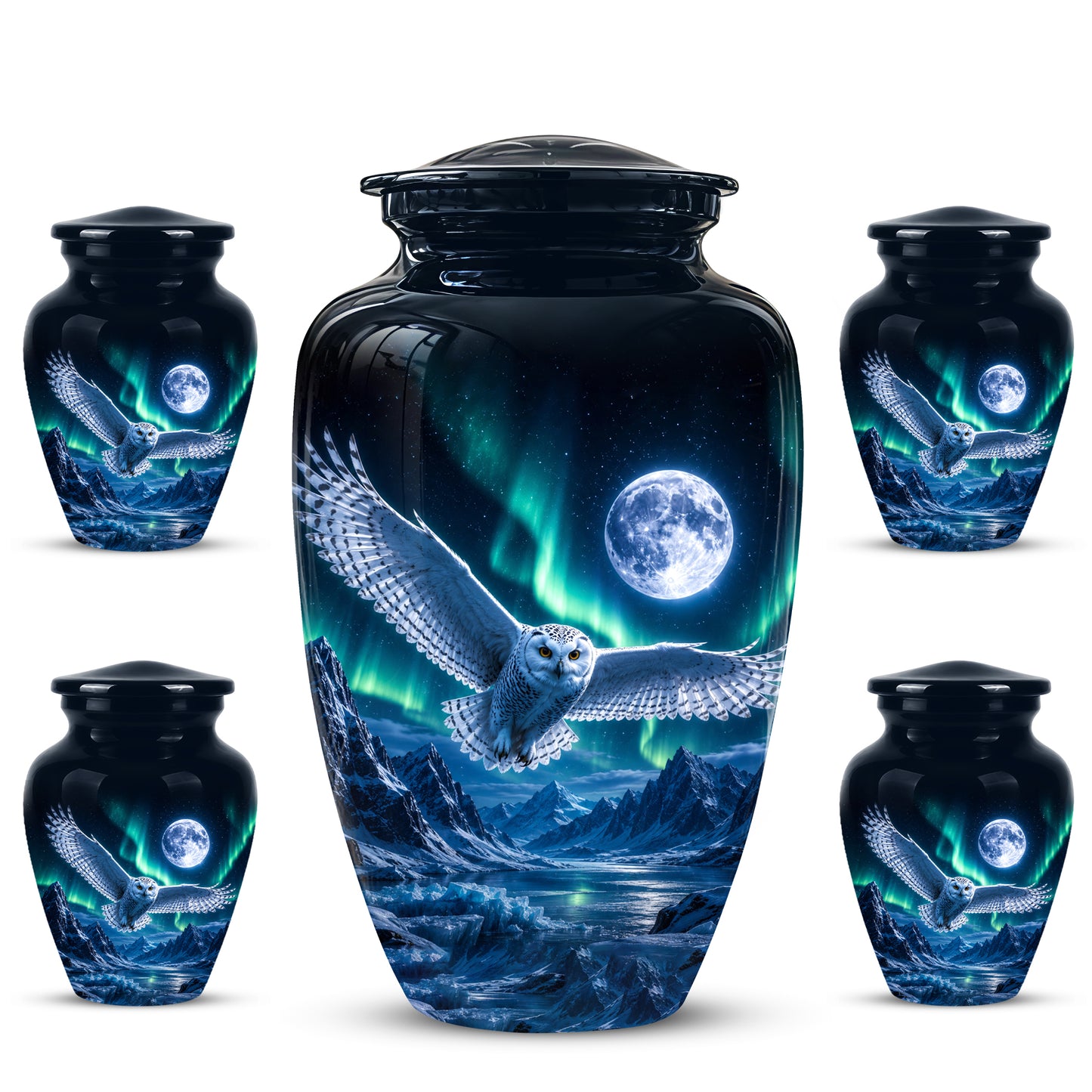 Flying Owl Adult Memorial Urn - Artistic Handcrafted Burial Urns For Ashes