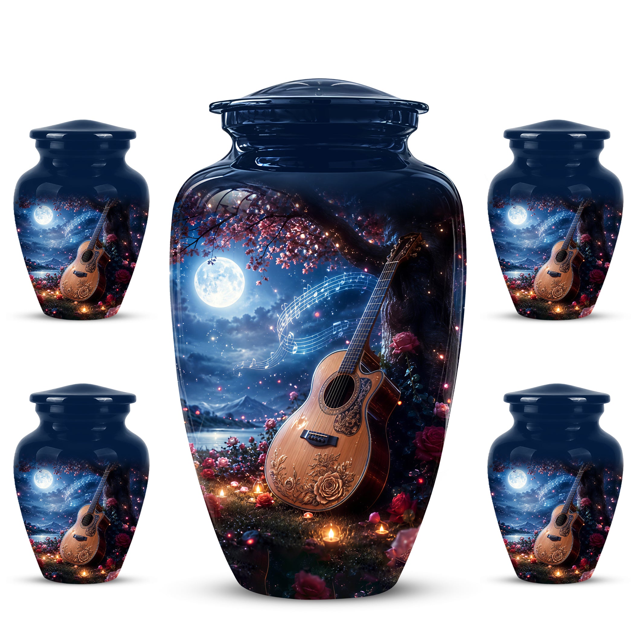 Artistic Guitar Memorial Urn - Beautifully Handcrafted Urns For Humans