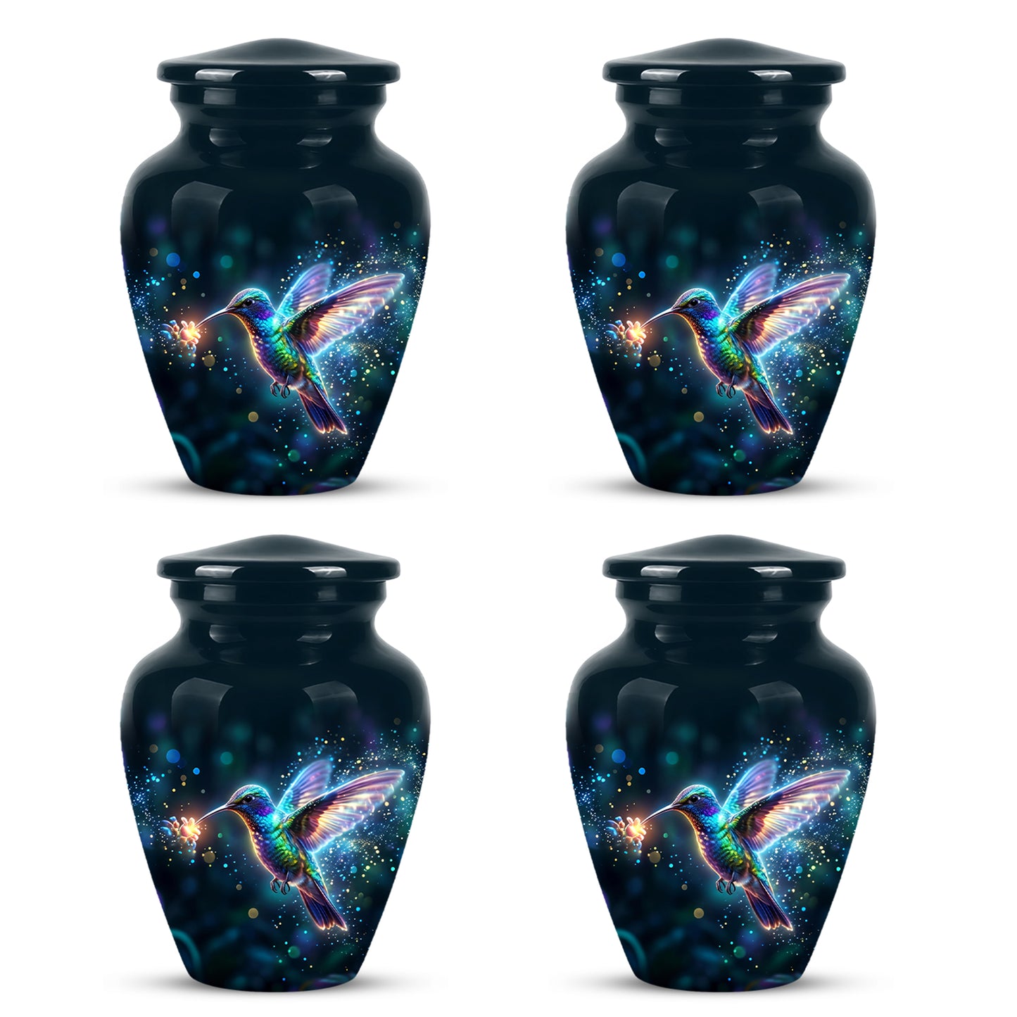 Celestial Colorful Hummingbird Cremation Urn - Majestic Funeral Urns