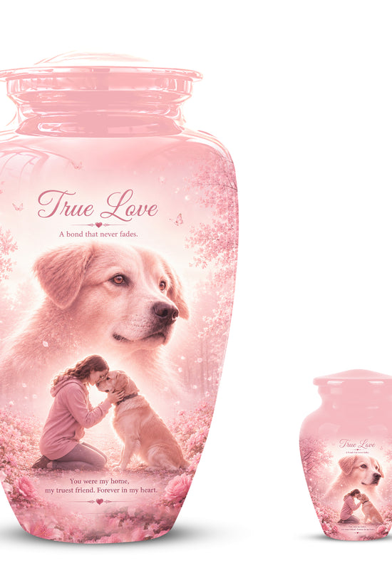 Pink Pet Dog Memorial Urn – Dog Burial Urn for Pets Ashes