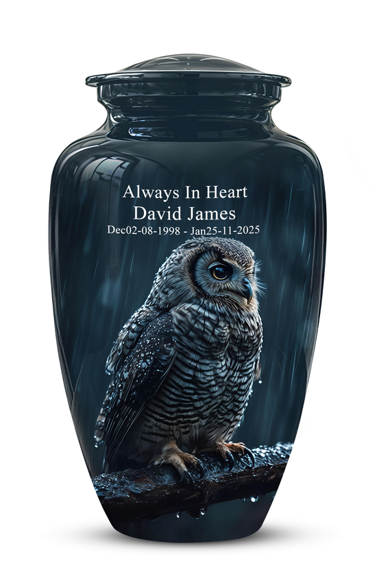 Snowy Owl Cremation Urn - Night Owl Burial Urns For Human Ashes
