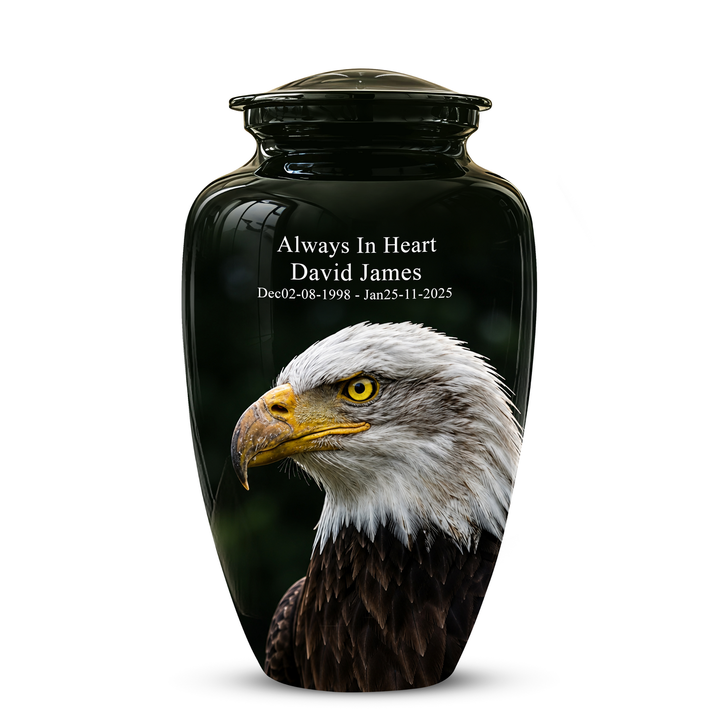 Patriotic Eagle Cremation Urn - Black Memorial Father Urns For Ashes