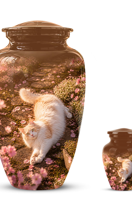 Fluffy Cat Cremation Urn - Custom Burial Memorial Urns On Sale
