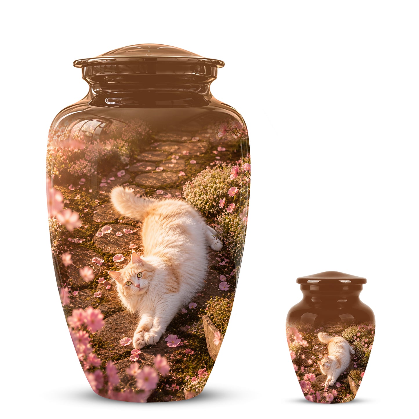Fluffy Cat Cremation Urn - Custom Burial Memorial Urns On Sale