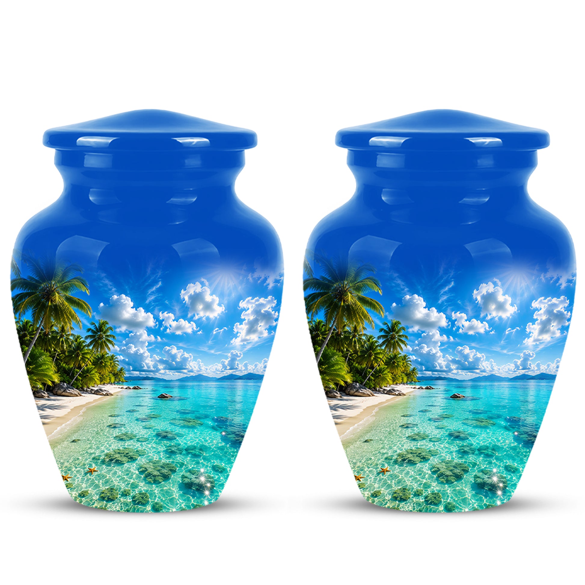 Beach Themed Memorial Urn - Beautifully Handcrafted Urns For Human Ash