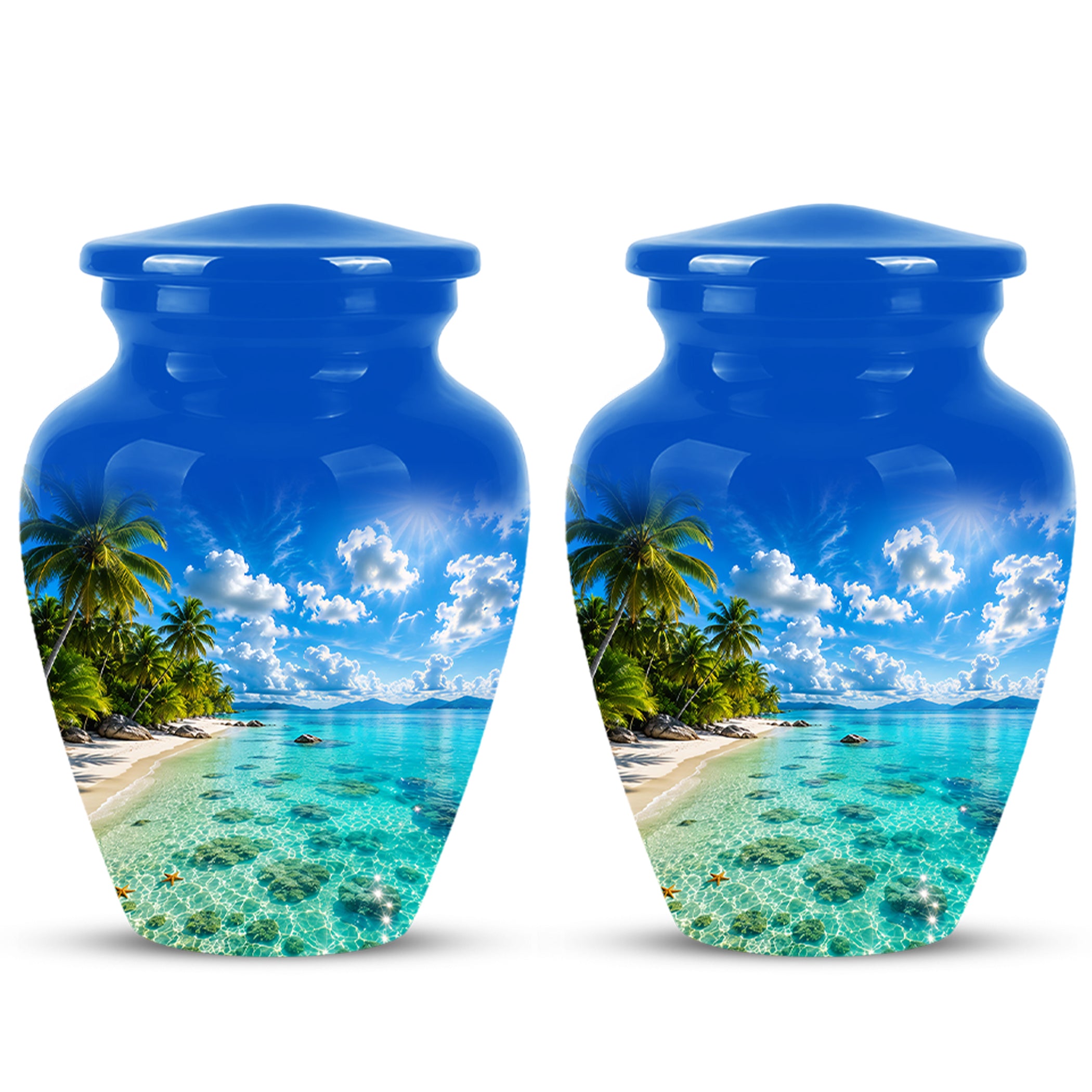 Beach Themed Memorial Urn - Beautifully Handcrafted Urns For Human Ash