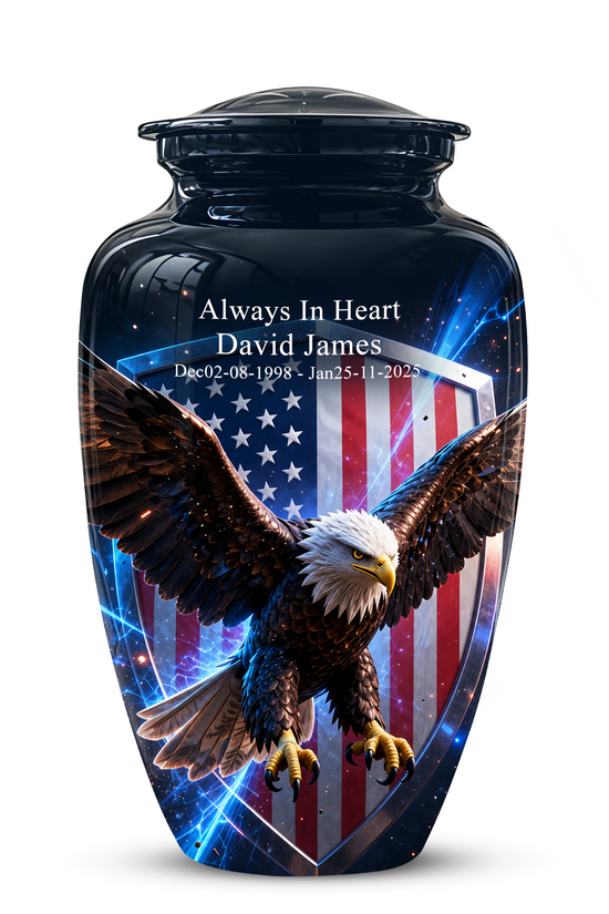 American Bald Eagle Memorial Urn - Personalized Funeral Urns For Ashes