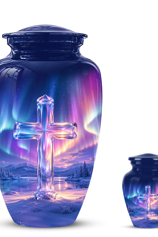 Celestial Cross Cremation Urn for Ashes – Peaceful Tribute Memorial Urn