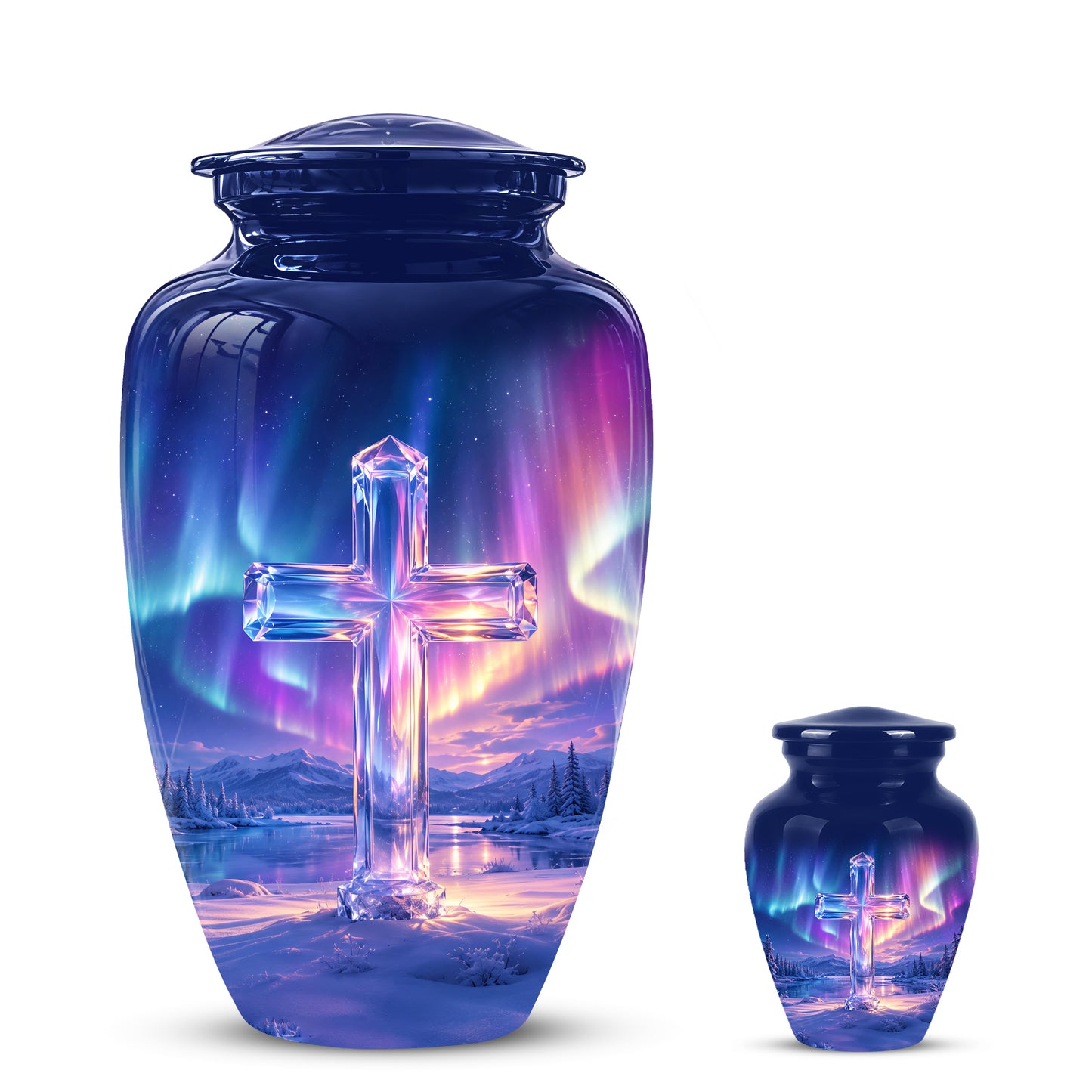 Celestial Cross Cremation Urn for Ashes – Peaceful Tribute Memorial Urn