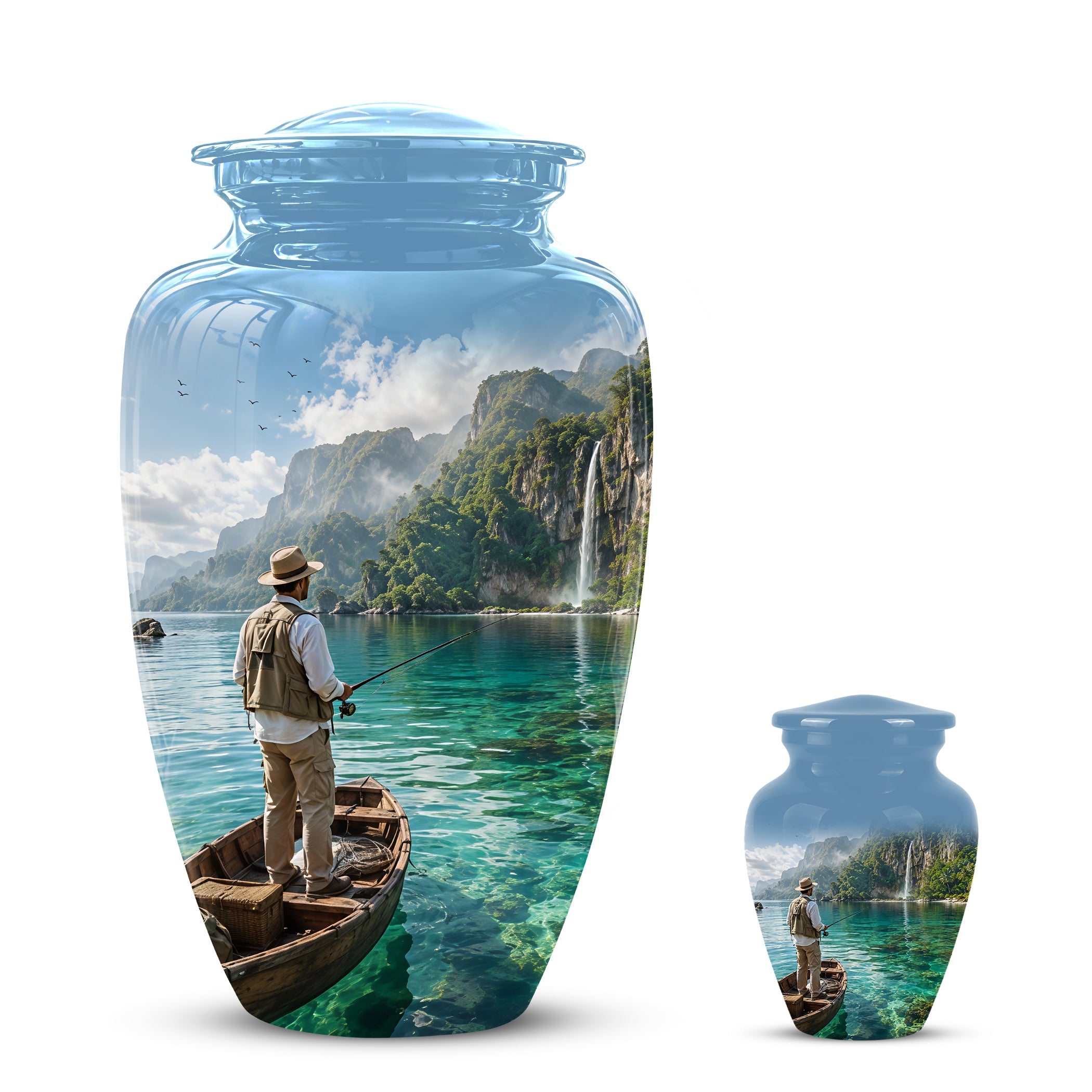 Fishing Boat Memorial Urn - Artistic Landscape Urns For Human Ashes