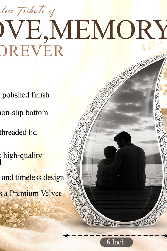 Handcrafted Father Memorial Urn - Black Personalized Urn For Dad Ashes