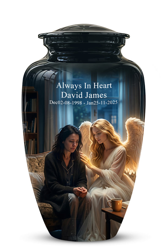Black Angel Burial Urns - Personalized Memorial Urns For Mother Ashes