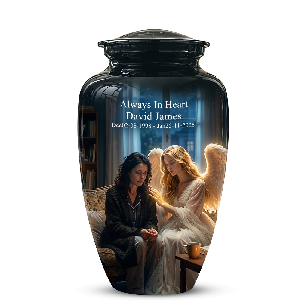 Black Angel Burial Urns - Personalized Memorial Urns For Mother Ashes