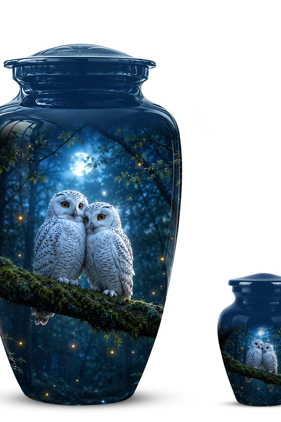 Starry Night Couple Owl Funeral Urn - Owl Funeral Urns For Loved Ones