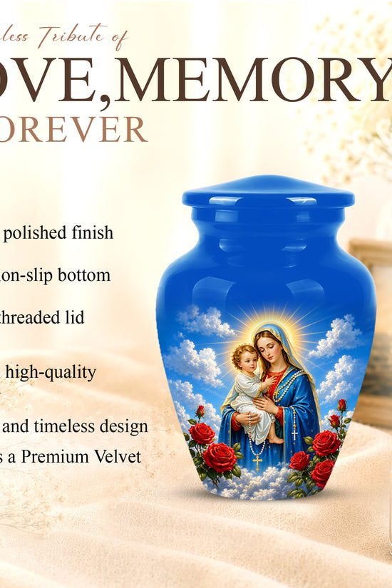 Catholic Virgin Mary & Baby Jesus Urn - Personalized Spiritual Urns