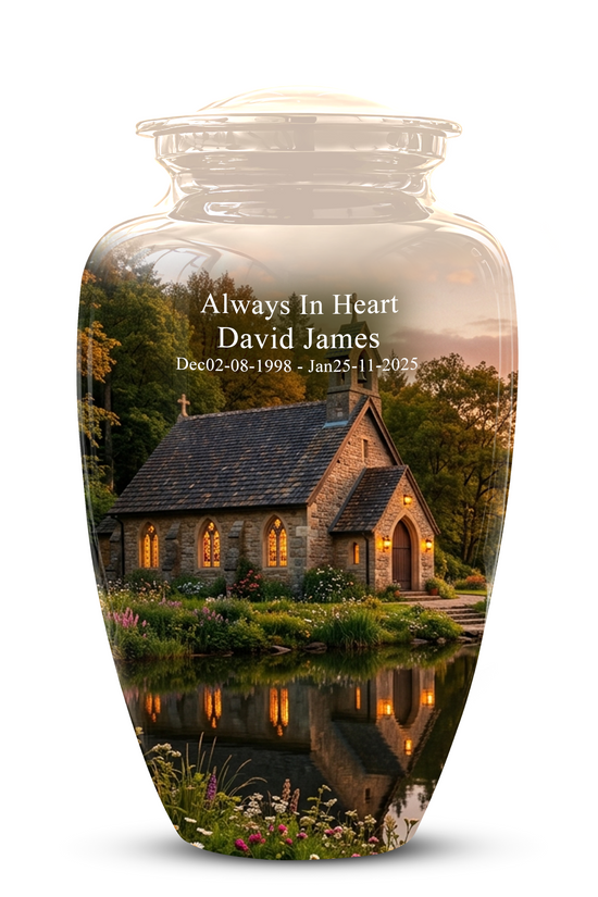 Christian Church Cross Burial Urn - Spiritual Burial Urns For Human Ashes