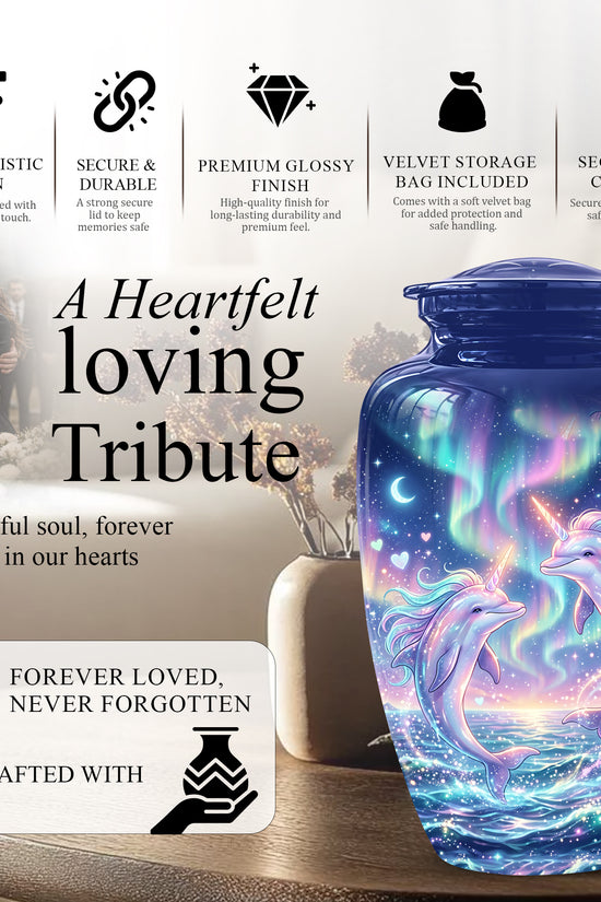 Baby Dolphin Cremation Urn - Personalized Artistic Urns For Human Ashes