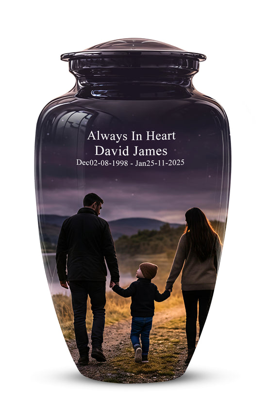 Dad, Son & Mom Cremation Urn - Artistic Night Burial Urns For Human Ashes