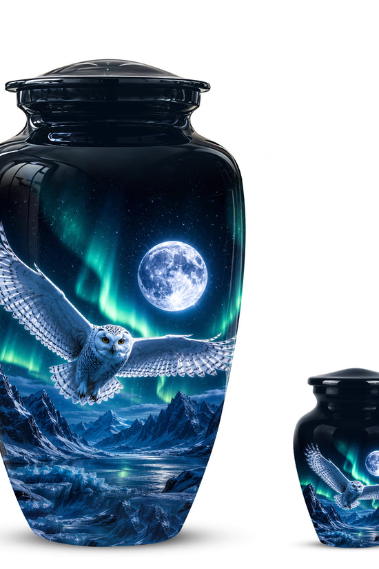 Flying Owl Adult Memorial Urn - Artistic Handcrafted Burial Urns For Ashes