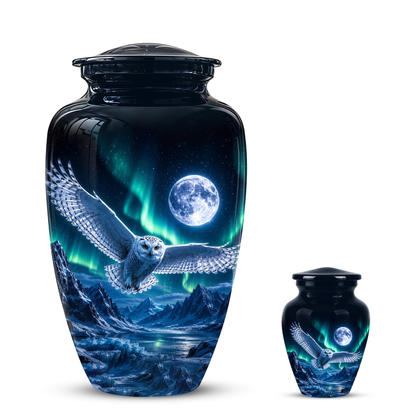 Flying Owl Adult Memorial Urn - Artistic Handcrafted Burial Urns For Ashes