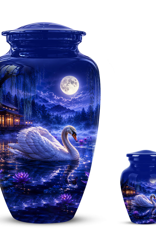 White Swan Memorial Urn - Personalized Funeral Urns On Sale For Ashes