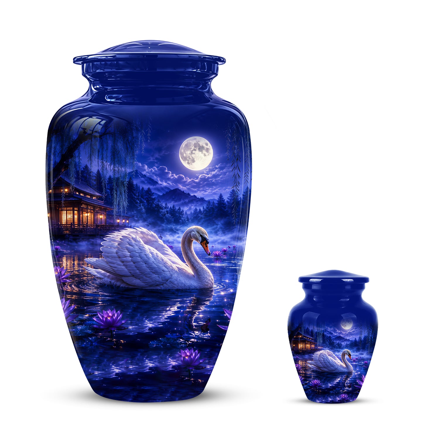 White Swan Memorial Urn - Personalized Funeral Urns On Sale For Ashes