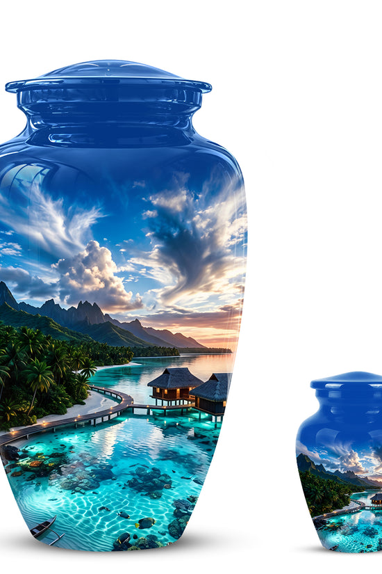 Beach Themed Cremation Urn - Personalized Burial Urns For Human Ashes