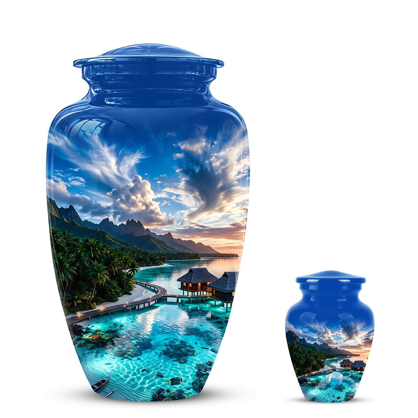 Beach Themed Cremation Urn - Personalized Burial Urns For Human Ashes