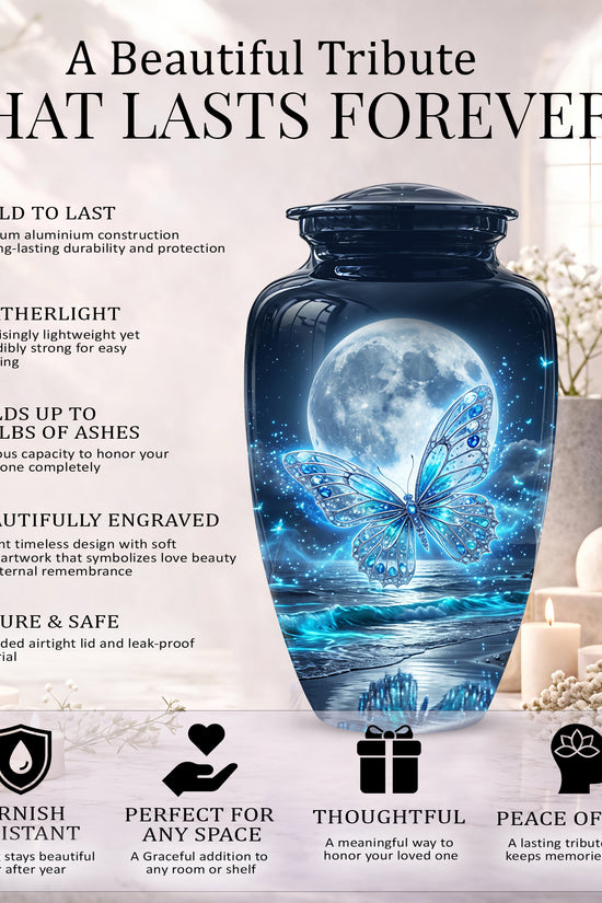 Beautiful Butterfly Burial Urn - Custom Memorial Urns For Women Ashes