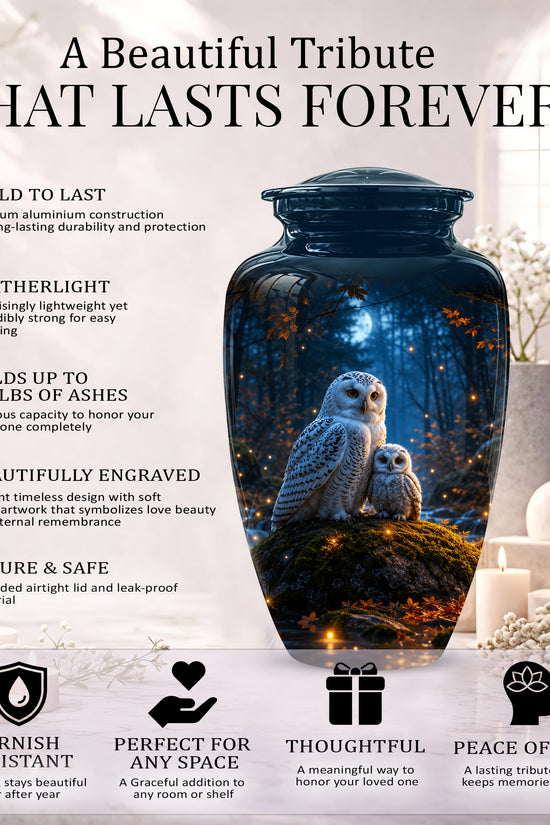 Owl With Owlet Themed Urn - Custom Cremation Urns For Human Ashes