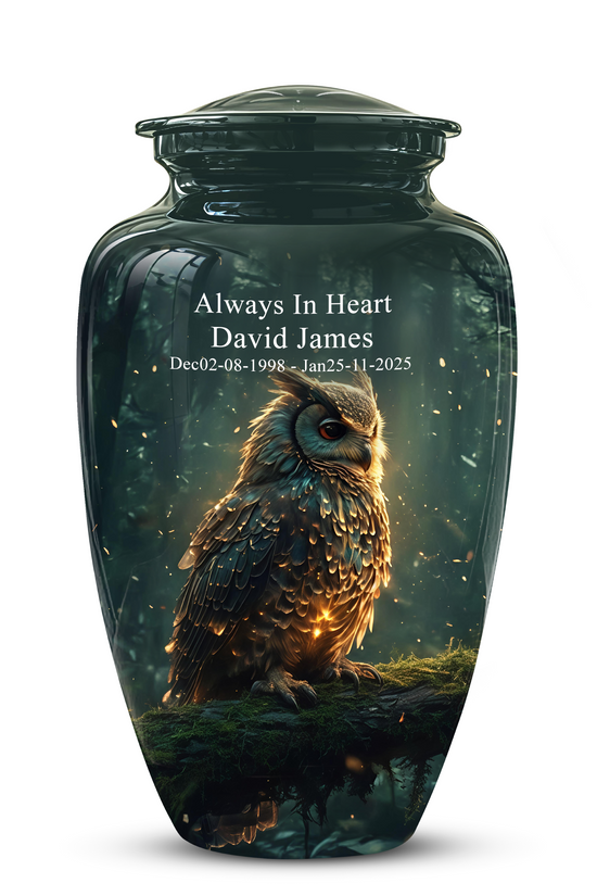 Mystical Owl Cremation Urn - Green Burial Urns For Human Ashes