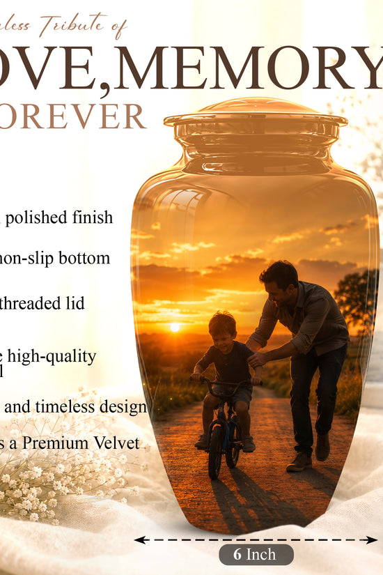 Father & Son Themed Urn - Handcrafted Custom Memorial Urns For Ashes