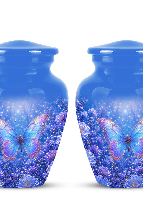 Heavenly Butterfly Memorial Urn - Blue Butterfly Urns For Women Ashes