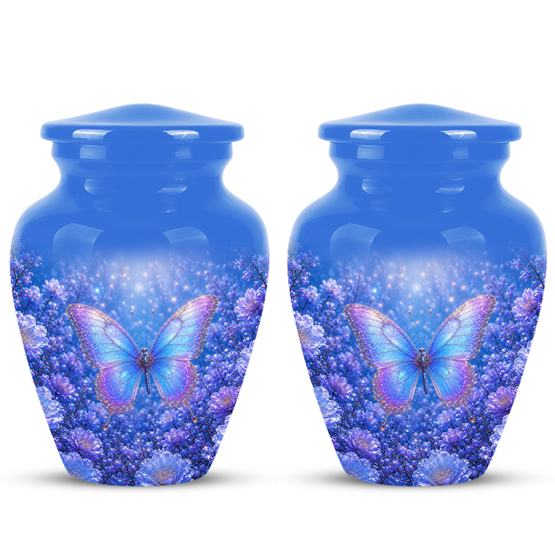 Heavenly Butterfly Memorial Urn - Blue Butterfly Urns For Women Ashes