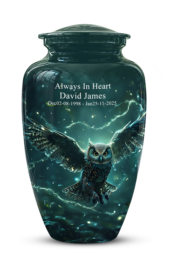 Flying Owl Cremation Urn - Night Owl Burial Urns For Human Ashes