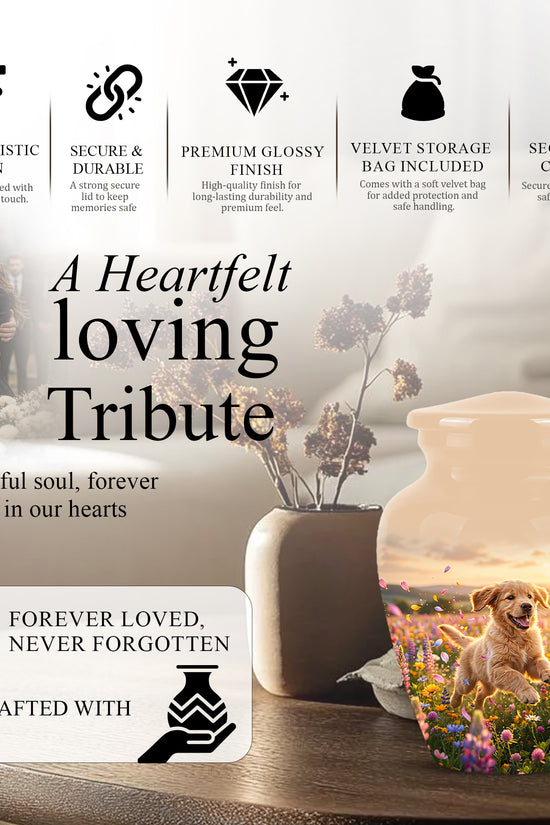 Playing Puppy Cremation Urn - Custom Memorial Urns For Pet Dog Ashes