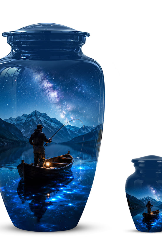 Fisherman Memorial Urn - Night Fishing Urns For Men & Women Ashes