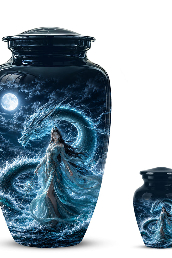 Celestial Dragon & Goddess Cremation Urn - Custom Handmade Adult Urns