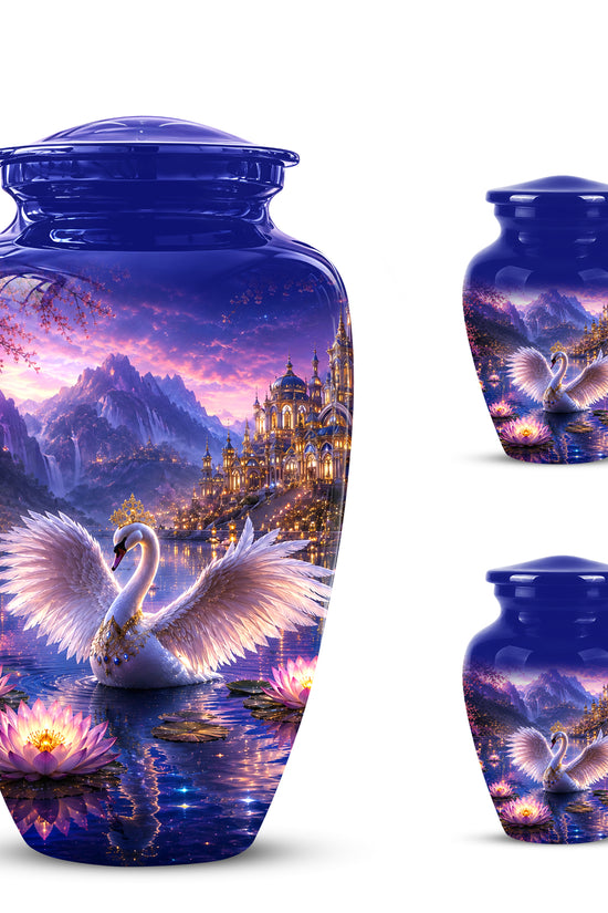 Swan Lake Fantasy Urn - Majestic Burial Urns For Loved Ones Ashes