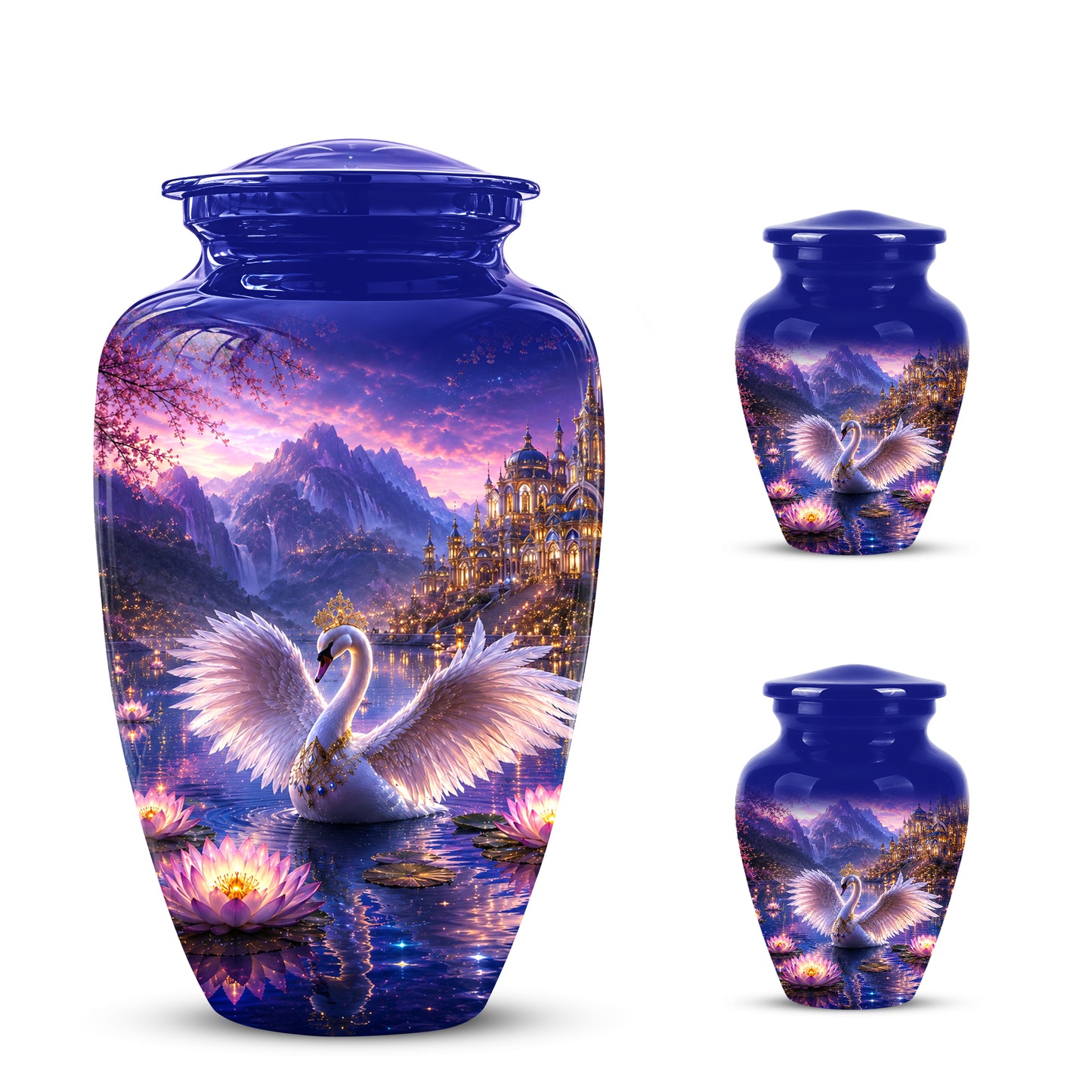 Swan Lake Fantasy Urn - Majestic Burial Urns For Loved Ones Ashes