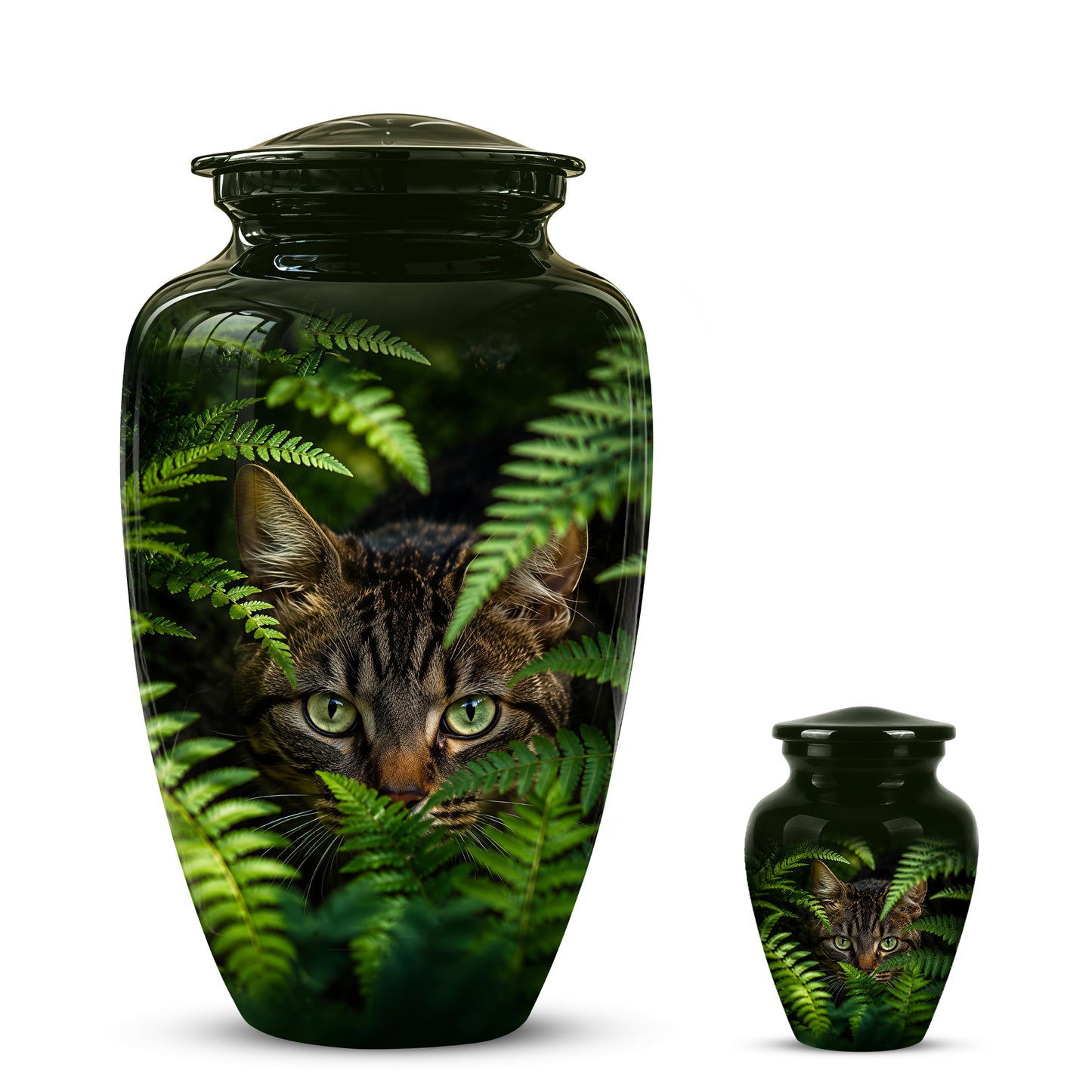 Cat Cremation Urns For Ashes - Personalized Black Pet Burial Urns