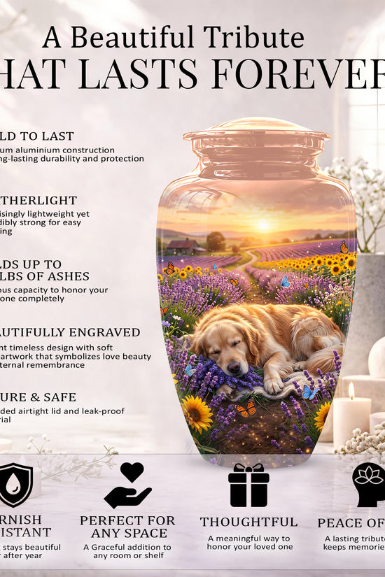 Golden Retriever Gog Memorial Urn - Personalized Pet Urns For Ashes